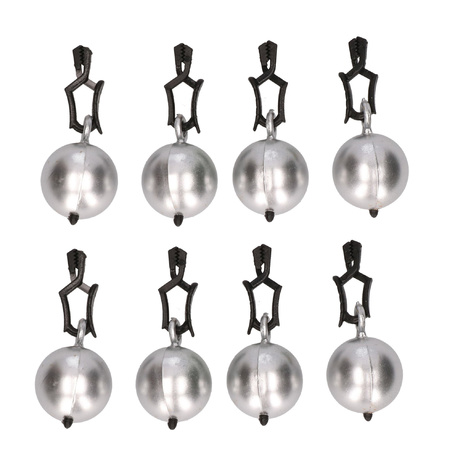8x Tafelkleedgewichtjes zilveren kogels/ballen  3 cm
