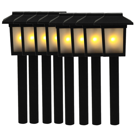 8x Tuinlamp fakkel / tuinverlichting met vlam effect 34,5 cm