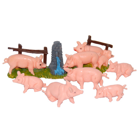 8x Varkens / biggetjes miniatuur beeldjes dierenbeeldjes 