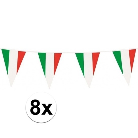 8x Buntings flags Italy 10 meter
