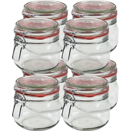 8x Weck jars 500 ml with metal closure lid 