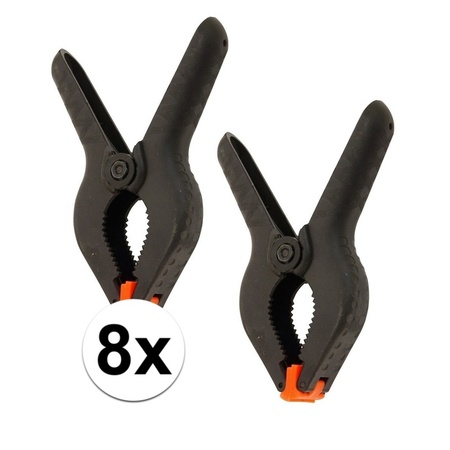 8x Black glue clamps