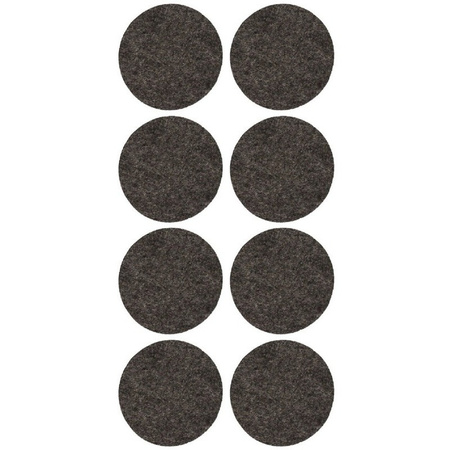 8x Black furniturefelt/anti-slip stickers 2,6 cm
