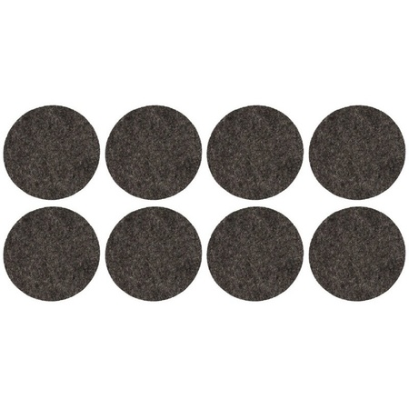 8x Black furniturefelt/anti-slip stickers 2,6 cm
