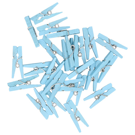 96x mini knijpers blauw 2,5 cm