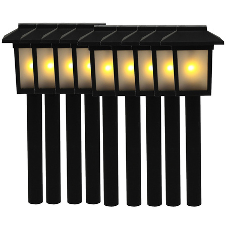 9x Tuinlamp fakkel / tuinverlichting met vlam effect 34,5 cm