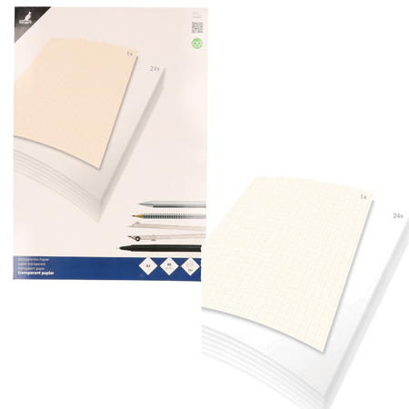 A3 overtrekpapier / transparant tekenpapier 48 vellen