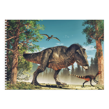 A4 dinosaurus schetsboek/ tekenboek/ kleurboek/ schetsblok wit papier 