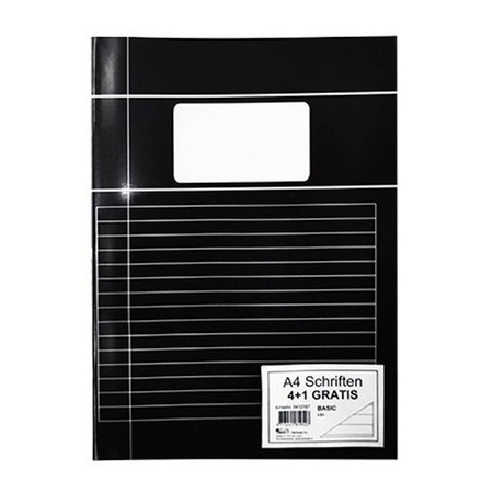 A4 notebooks with lines set - 5x pieces - black