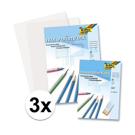 3x Transparent architect paper A4
