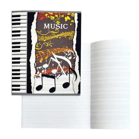 A5 music notebook with staff 