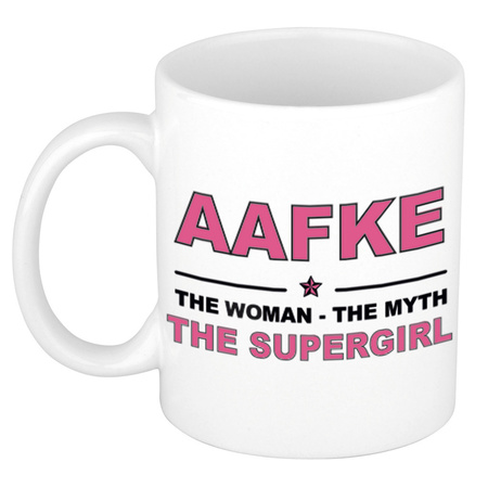 Aafke The woman, The myth the supergirl cadeau koffie mok / thee beker 300 ml
