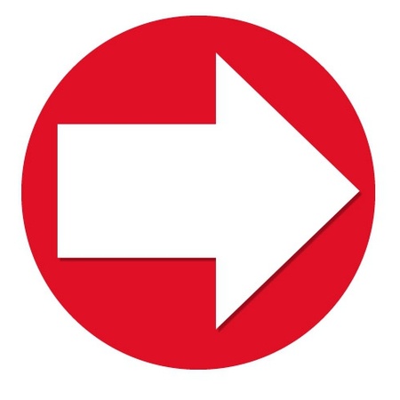 Direction sign set red with P symbool