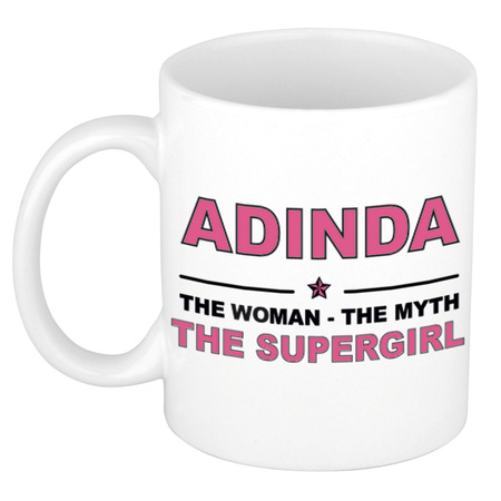 Adinda The woman, The myth the supergirl cadeau koffie mok / thee beker 300 ml