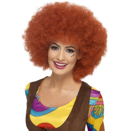 Brown afro ladies wig