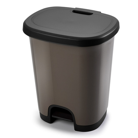 PlasticForte Pedal bin - taupe - 27 l - 38 x 32 x 45 cm - waste bins/trash cans