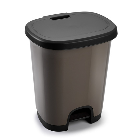 PlasticForte Pedal bin - taupe - 27 l - 38 x 32 x 45 cm - waste bins/trash cans