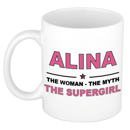 Alina The woman, The myth the supergirl cadeau koffie mok / thee beker 300 ml