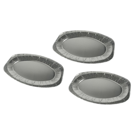 Aluminum serving dishes 3x pieces 43 x 28 cm