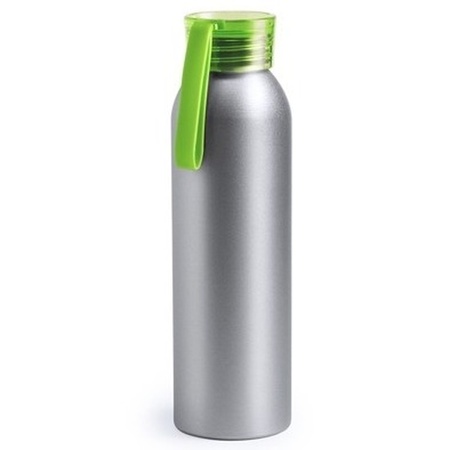 Aluminium water bottle green cap 650 ml