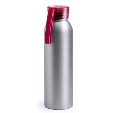 Aluminium water bottle red cap 650 ml