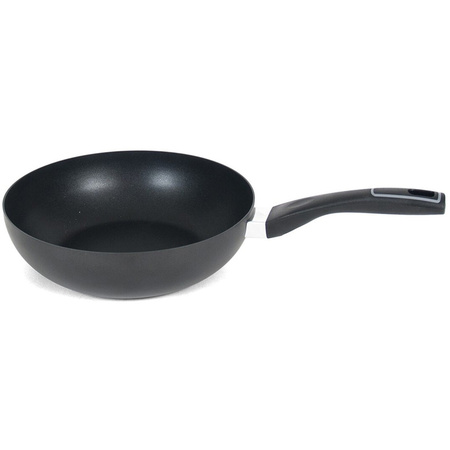 Aluminium zwarte wok/wokpan Gusto met anti-aanbak laag 28 cm