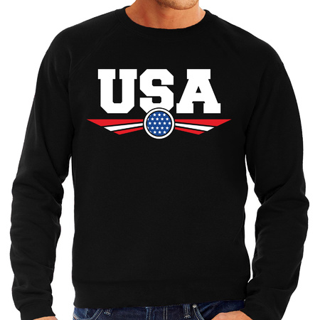 Amerika / America / USA landen sweater / trui zwart heren