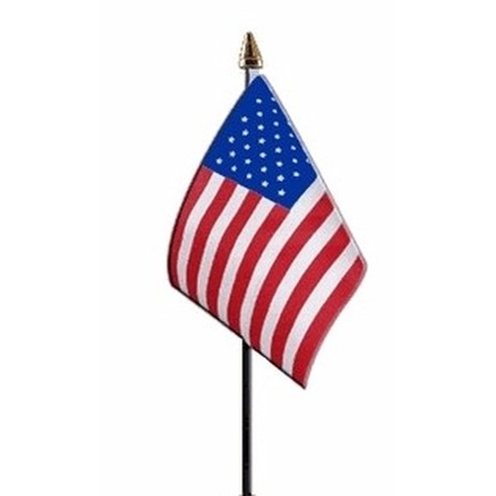 Amerika/USA tafelvlaggetje 10 x 15 cm met standaard