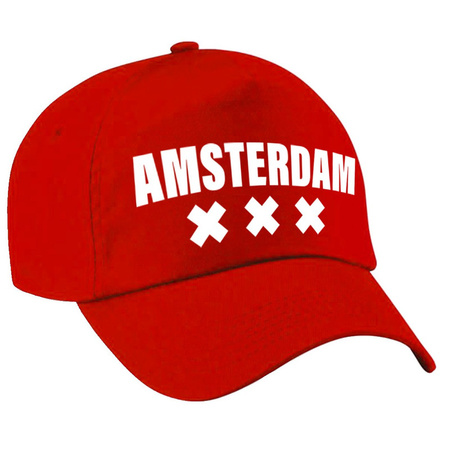 Amsterdam pet /cap rood volwassenen