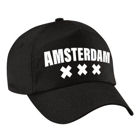 Amsterdam pet /cap zwart volwassenen