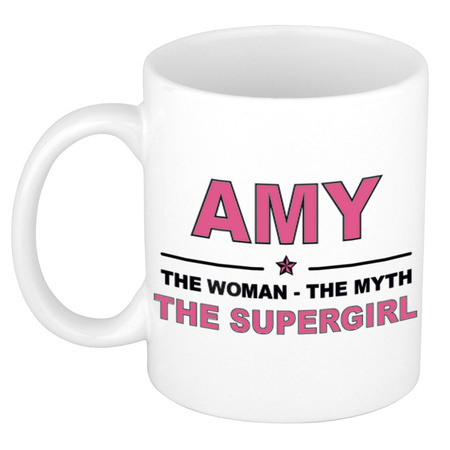 Amy The woman, The myth the supergirl cadeau koffie mok / thee beker 300 ml