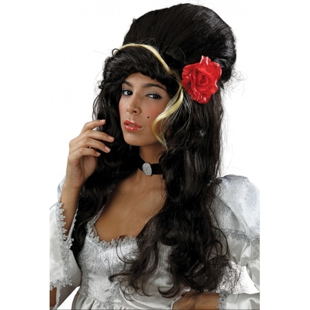 Amy winehouse wig with rose