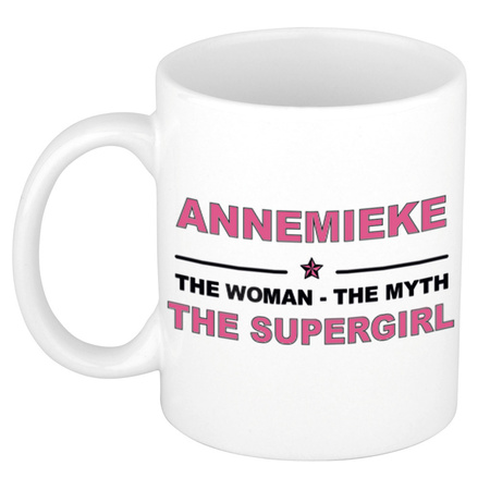 Annemieke The woman, The myth the supergirl cadeau koffie mok / thee beker 300 ml