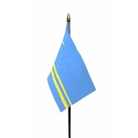 Aruba mini flag on pole 10 x 15 cm