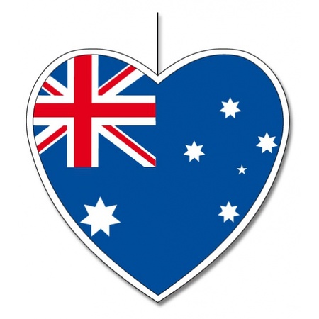 Australie hangdecoratie hart 28 cm