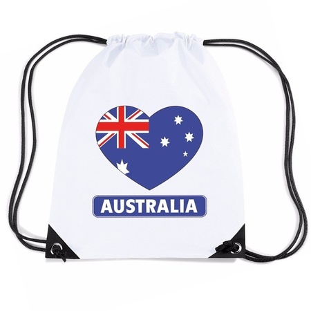 Australie hart vlag nylon rugzak wit