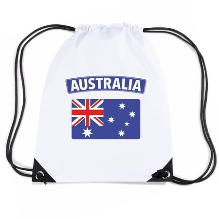 Australie nylon rugzak wit met Australische vlag