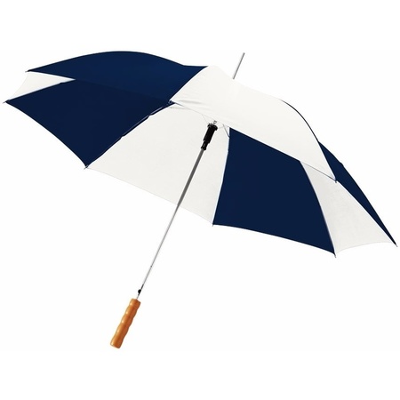 Automatische paraplu blauw/wit 82 cm