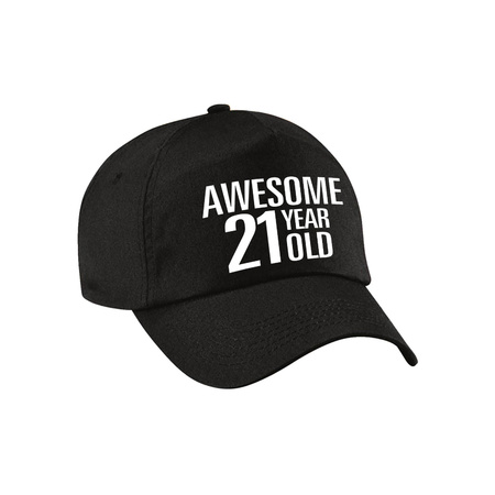Awesome 21 year old verjaardag pet / cap zwart voor dames en heren