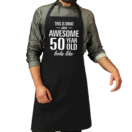 Awesome 50  year bbq apron black for men 