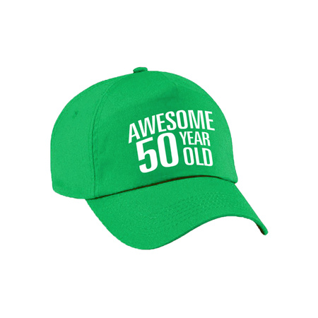 Awesome 50 year old verjaardag pet / cap groen voor dames en heren