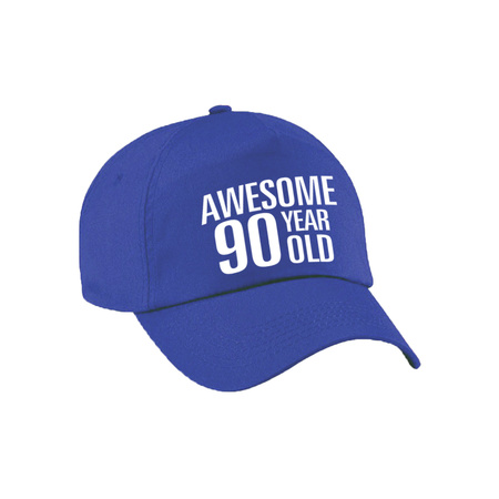 Awesome 90 year old verjaardag pet / cap blauw voor dames en heren