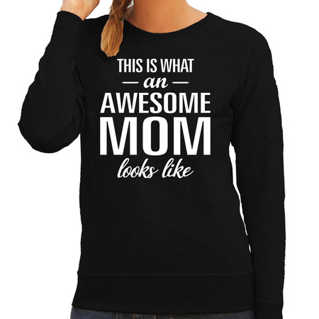 Awesome mom / moeder cadeau trui zwart dames