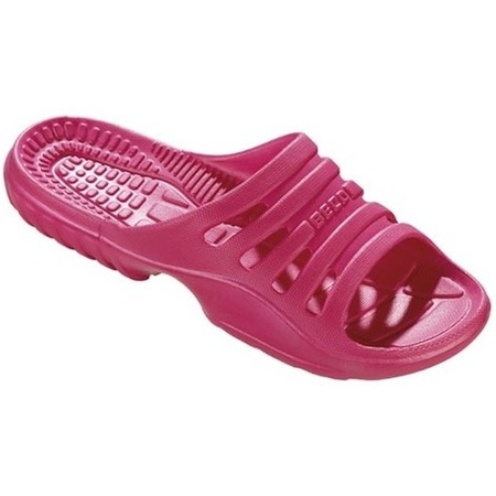 Bad/sauna slippers met voetbed roze dames