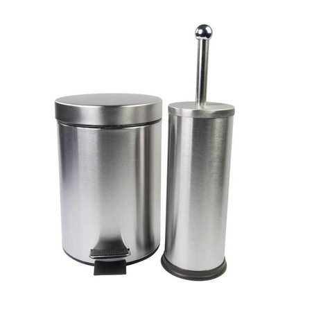 Pedal bin and toilet brush SS