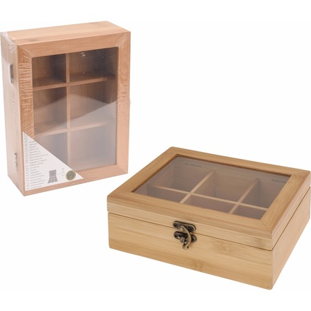 Bamboo wood tea box 21 x 16 x 8 cm