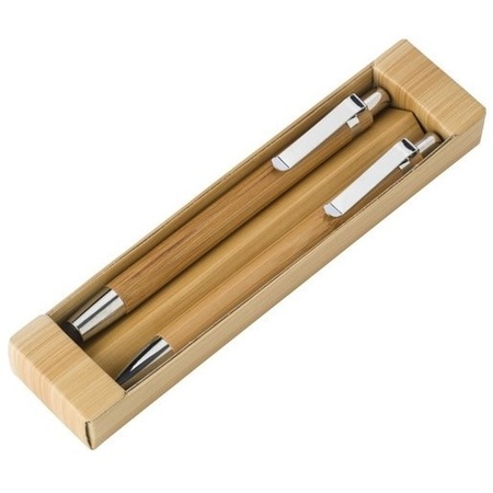Bamboe pennenset in doosje 2-delig