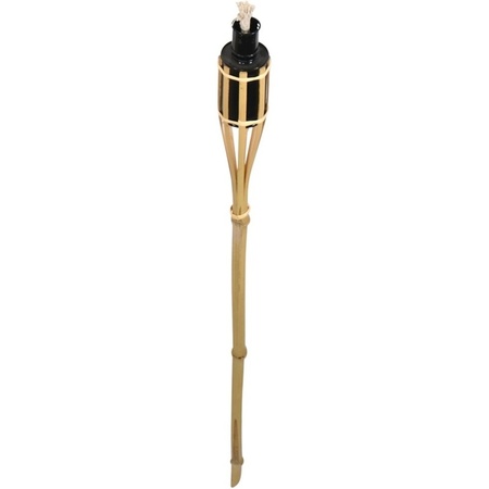2x Bamboe tuinfakkel 88 cm inclusief heldere lampolie/fakkelolie 1 liter