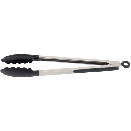 Barbecue tongs with locking system stainless steel 30 cm