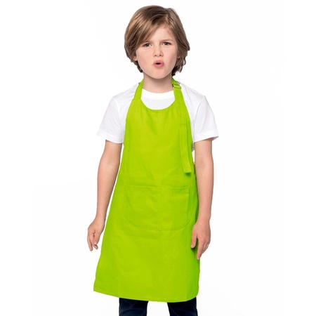 Basic apron lime green for children
